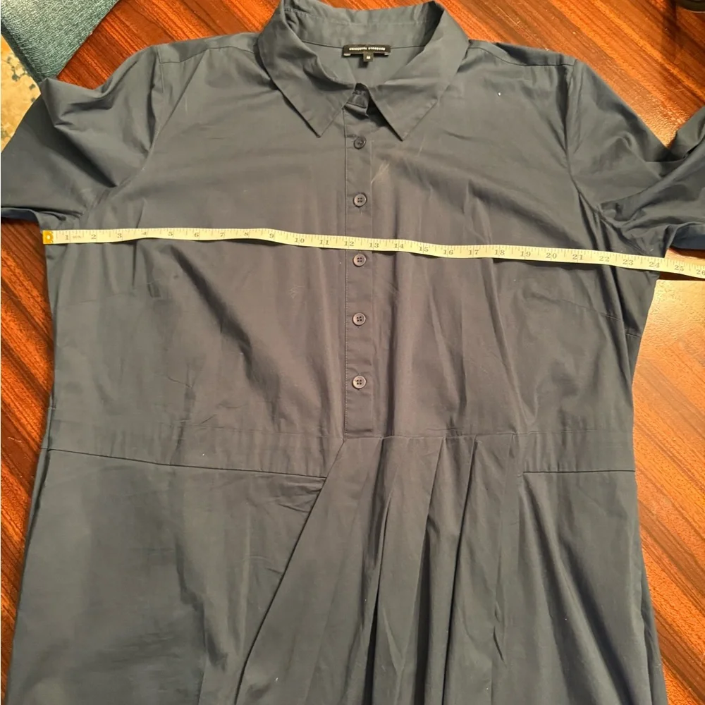 Universal Standard Asymmetric Shirtdress Cotton Blend Teal Medium 18-20 EUC - Picture 10 of 13